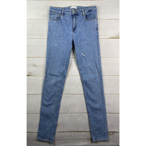 ASOS Design Mens Jeans Size 32X38 Skinny Leg Stretch Denim Distressed Light Wash